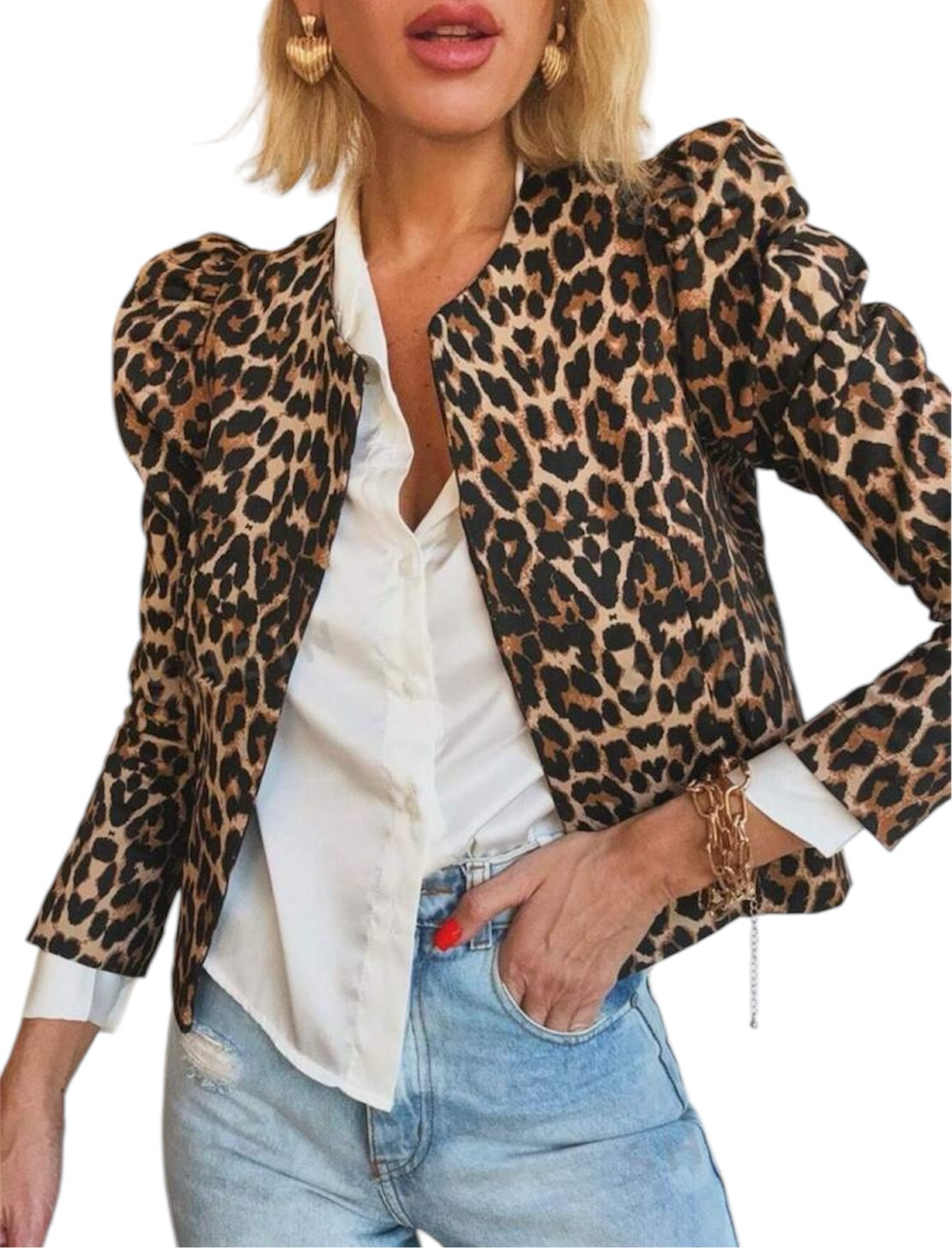 Giacca stampa leopardata