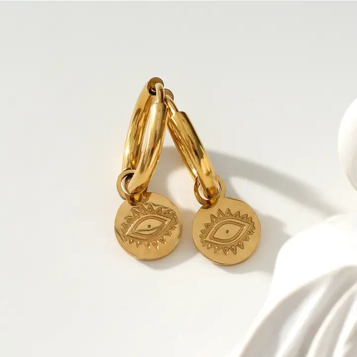 MINI ORECCHINI CON PENDENTI A FORMA DI OCCHIO