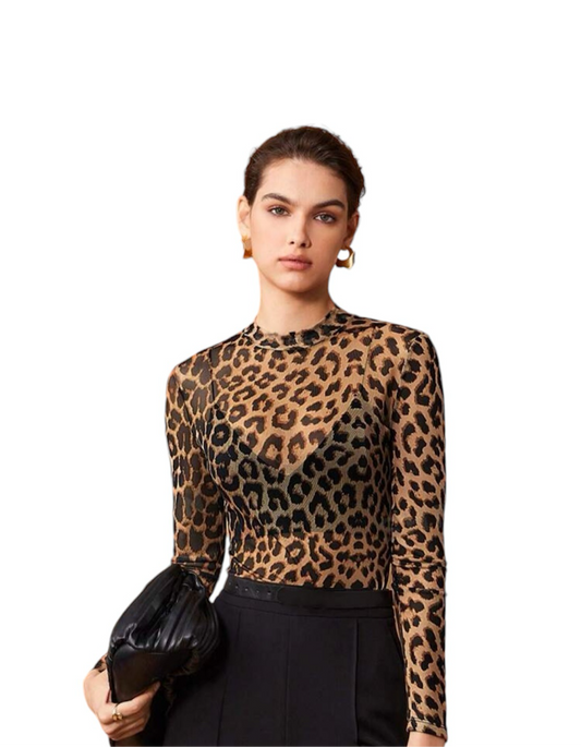 Maglia stampa leopardato