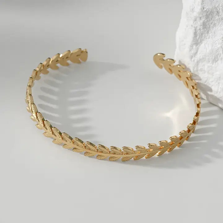 BRACCIALE RIGIDO REGOLABILE FOGLIE