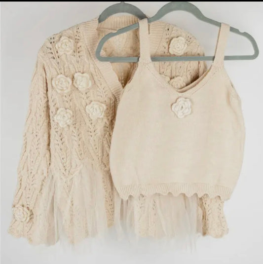 Cardigan dettagli floreali