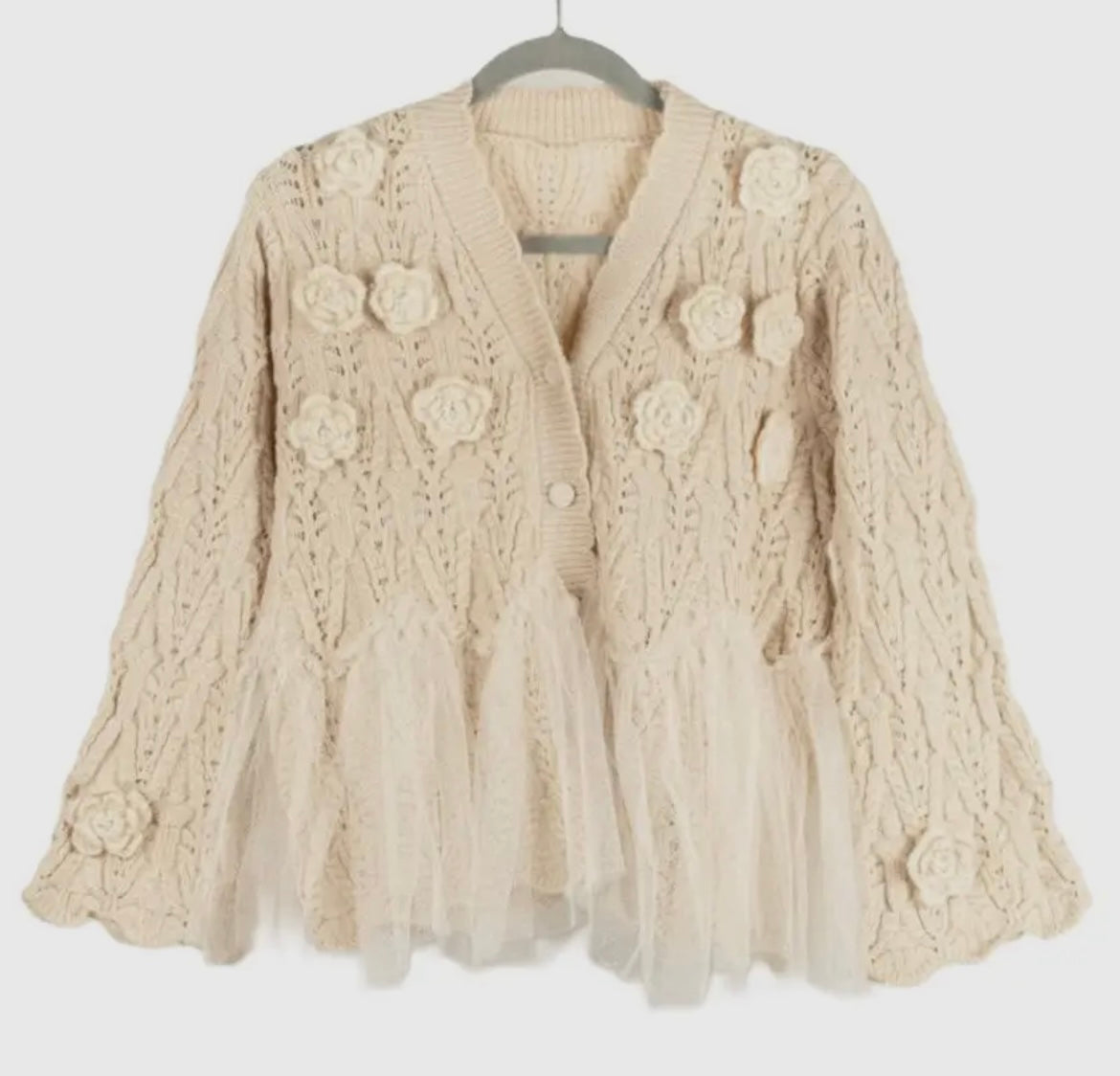 Cardigan dettagli floreali